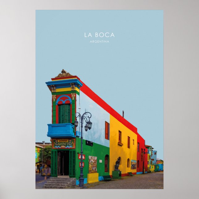 Póster La Boca, Argentina Viajes Artísticos (Frente)