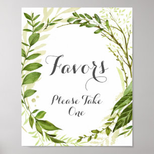 Póster La boda de la hoja verde favorece el Rótulo y la v