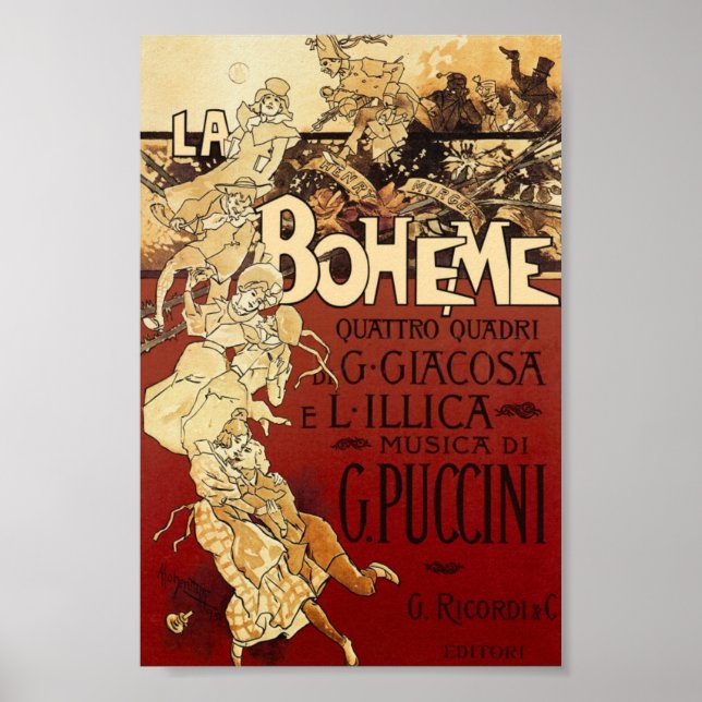 Póster La Boheme poster por Hohenstein (Frente)