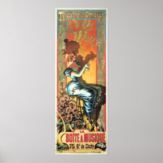 Póster La Boite Musique Vintage Anuncio de Teatro Musical
