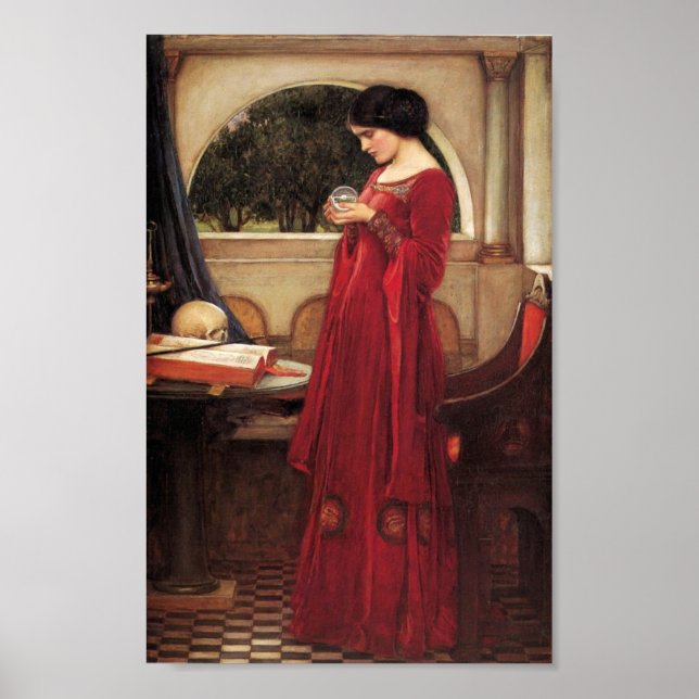 Póster La bola de cristal [John William Waterhouse] (Frente)