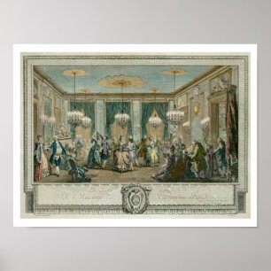 Póster La bola del vestido de noche en la casa del