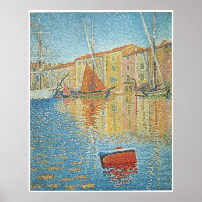 Póster La boya roja, St. Tropez, Paul Signac (Frente)
