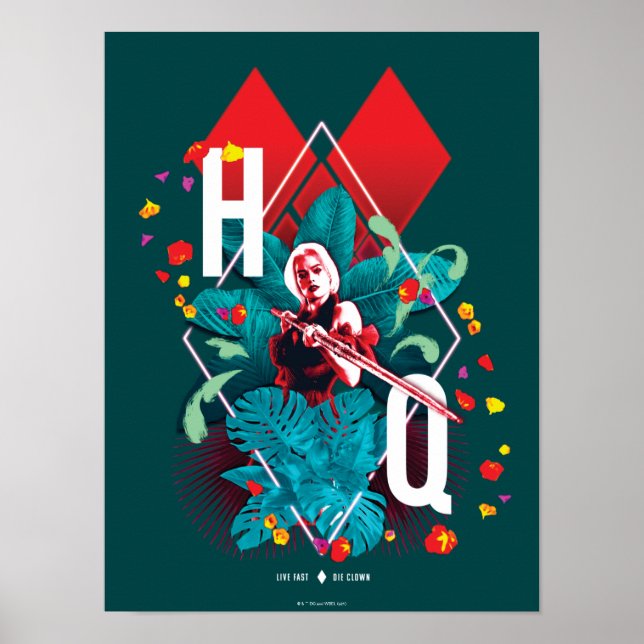 Póster La brigada suicida | Harley Quinn Floral Diamond (Frente)