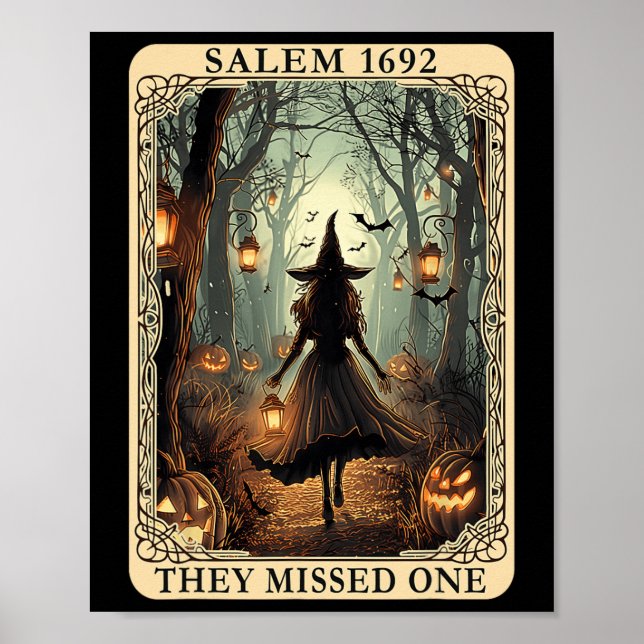 Póster La Bruja De Halloween De 1692 Perdieron Una Tarjet (Frente)
