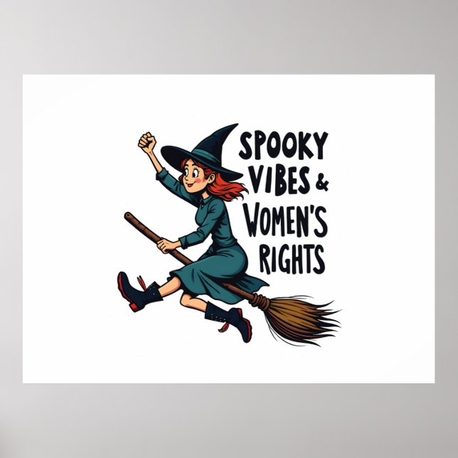 Póster La bruja de Halloween de la derecha de las mujeres (Frente)