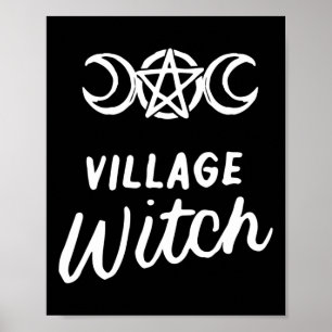 Póster La bruja de la aldea divertida Halloween Wicca Wic