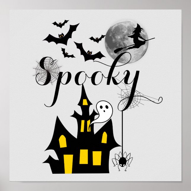 Póster La bruja de los murciélagos Spooky Spider de Hallo (Frente)
