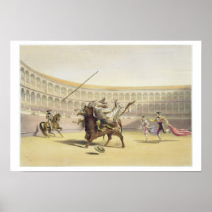Póster La Bull que lanza el Picador y el caballo, 1865