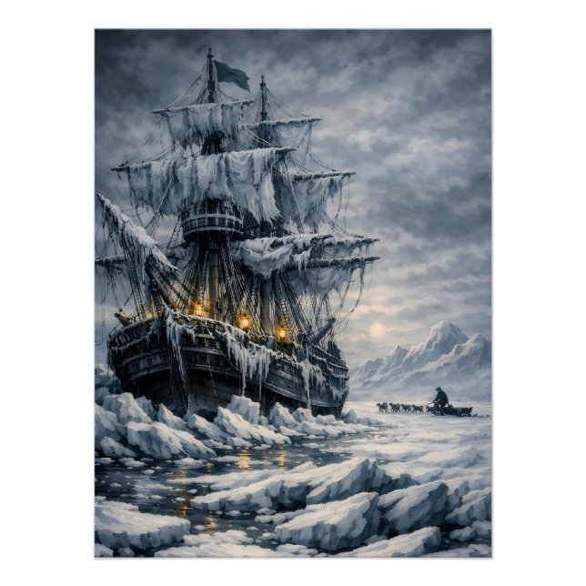 Póster La búsqueda ártica de Frankenstein por BurnsInHell (Anverso)