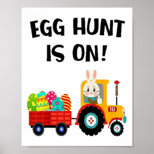 Póster La búsqueda de huevos está en Tractor Huevos de Pa