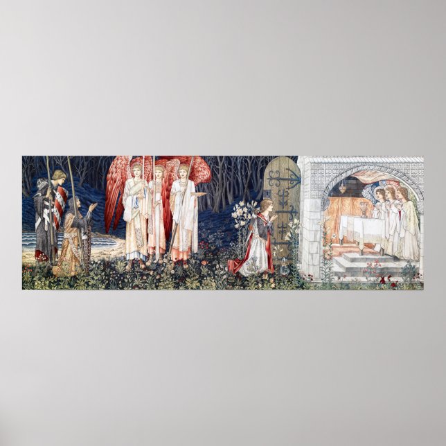 Póster La búsqueda del Santo Grial, William Morris (Frente)