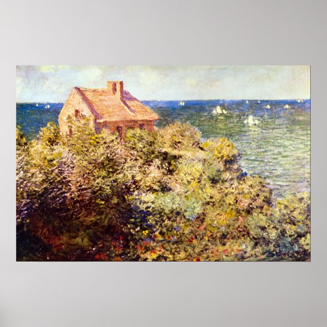 Póster La cabaña de pescadores en un acantilado de Claude (Frente)