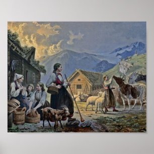 Póster La cabaña de Shepherdess en la montaña
