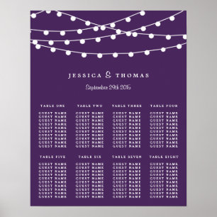 Póster La Cadena Se Ilumina En La Colección Boda Púrpura