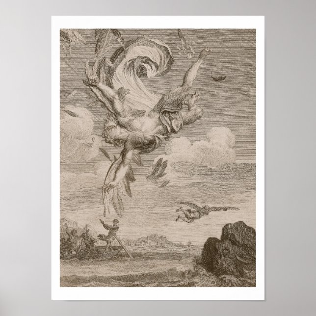 Póster La caída de Icarus, 1731 (grabado) (Frente)