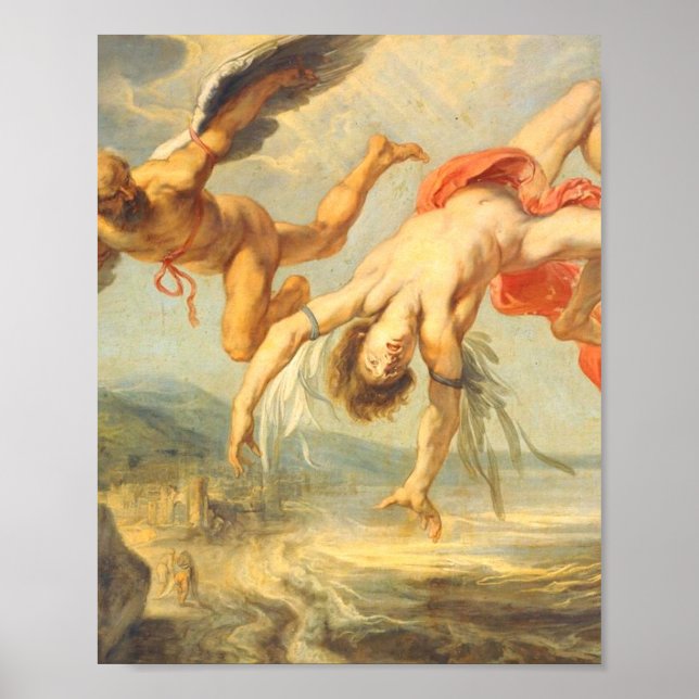 Póster La Caída De Icarus Por Jacob Peter Gowy (Frente)