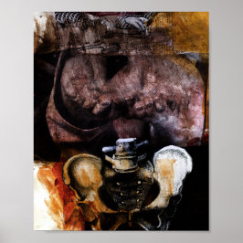 Póster La caída del icarus, el collage y la tinta