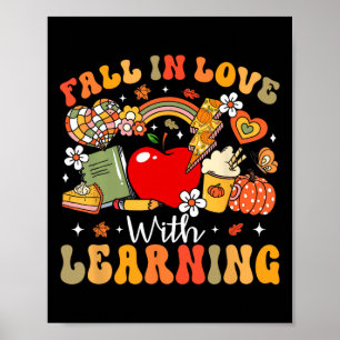 Póster La Caída Retro Enamorada De Aprender Calabaza De O