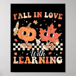 Póster La Caída Retro Enamorada De Aprender Calabaza De O