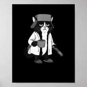 Póster La caja de arena está llena Gato divertido Navidad
