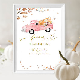 Póster La calabaza Cae Baby Shower favorece el Rótulo