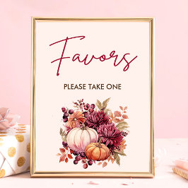 Póster La calabaza de boho otoño favorece a Baby Shower
