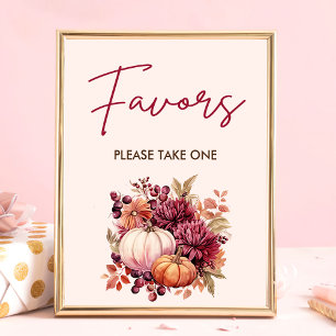 Póster La calabaza de boho otoño favorece a Baby Shower