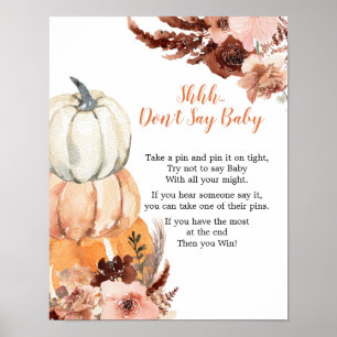 Póster La calabaza de boho rústico no dice Rótulo de los