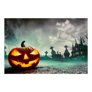 Póster La calabaza de Halloween luminosa de SlipperyJoe w
