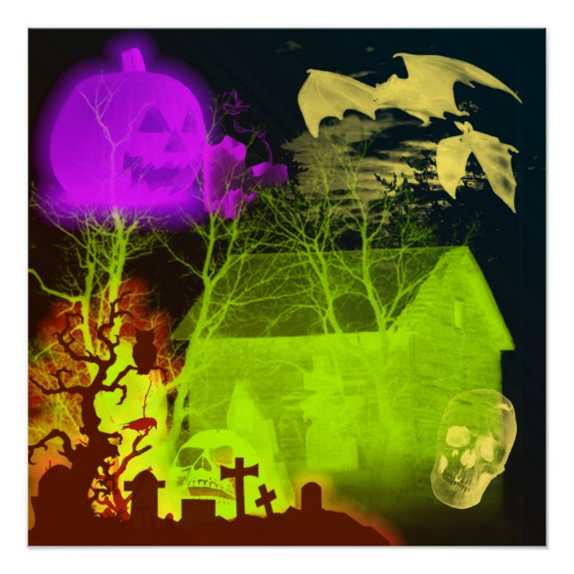 Póster La calabaza de Halloween y el refugio embrujado (Anverso)