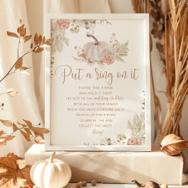 Póster La calabaza de otoño de Boho puso un anillo en el 