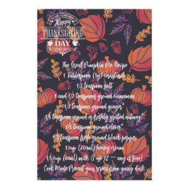Póster La Calabaza de Pie de Acción de Gracias Turquía