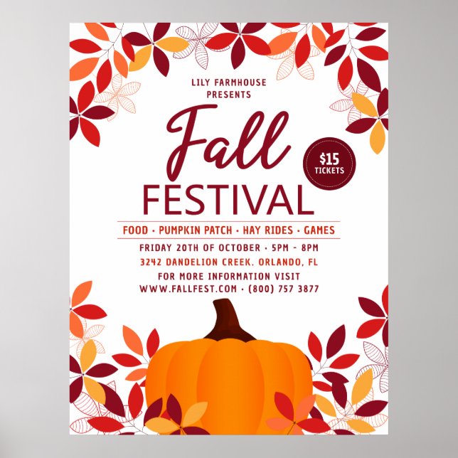Póster La calabaza deja el evento del Festival Frame Fall (Frente)