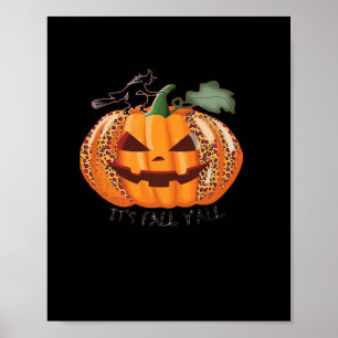 Póster La calabaza leopardo de otoño feliz Noche de Hallo