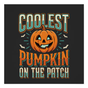 Póster La Calabaza Más Genial Del Diseño De Halloween Pat
