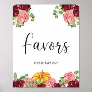 Póster la calabaza pequeña está en camino de caer Favors