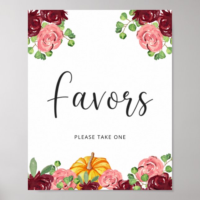 Póster la calabaza pequeña está en camino de caer Favors (Frente)