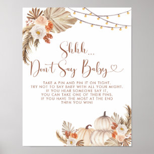 Póster La calabaza rusa boho se enamora no digas bebé