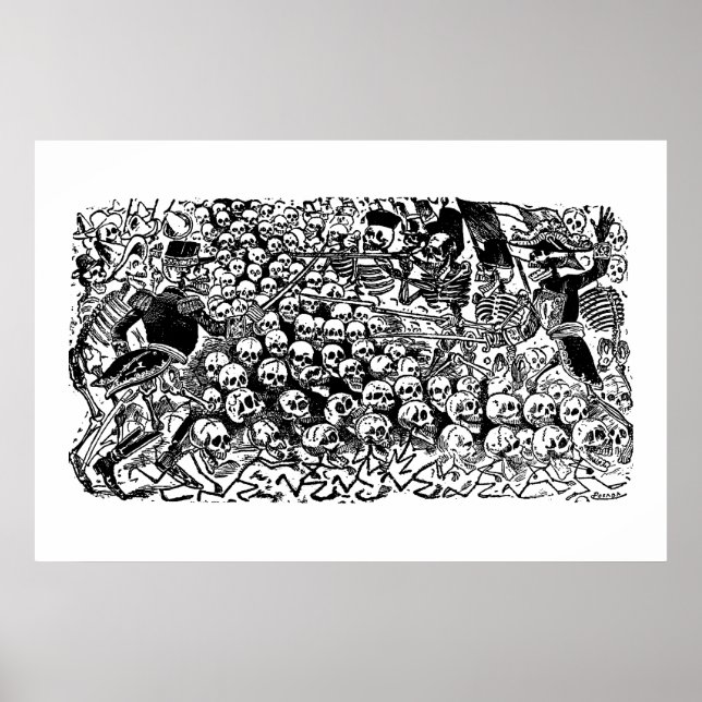 Póster La Calavera Revuelta por José Guadalupe Posada (Frente)