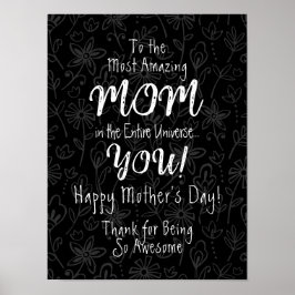 Póster La caligrafía más asombrosa de la mamá dulce blanc