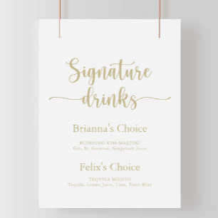 Póster La caligrafía Minimalista de oro de la firma bebe 