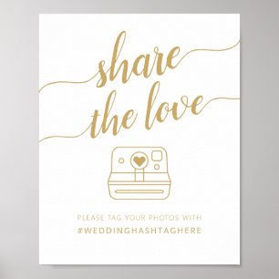 Póster La caligrafía moderna comparte la etiqueta de amor