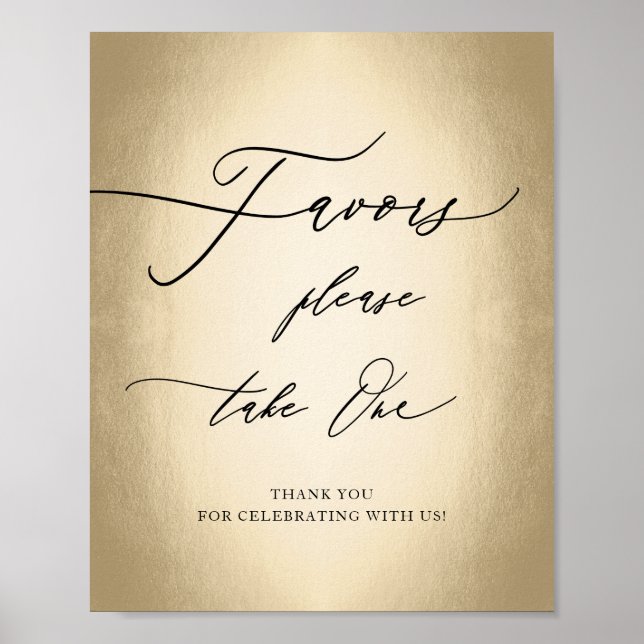 Póster La caligrafía moderna El oro favorece el Rótulo Bo (Frente)