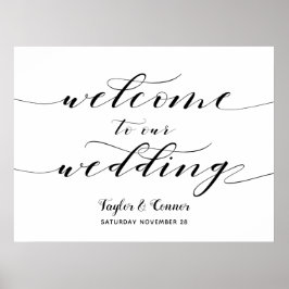 Póster La Caligrafía Rústica Bienvenidos A Nuestro Rótulo