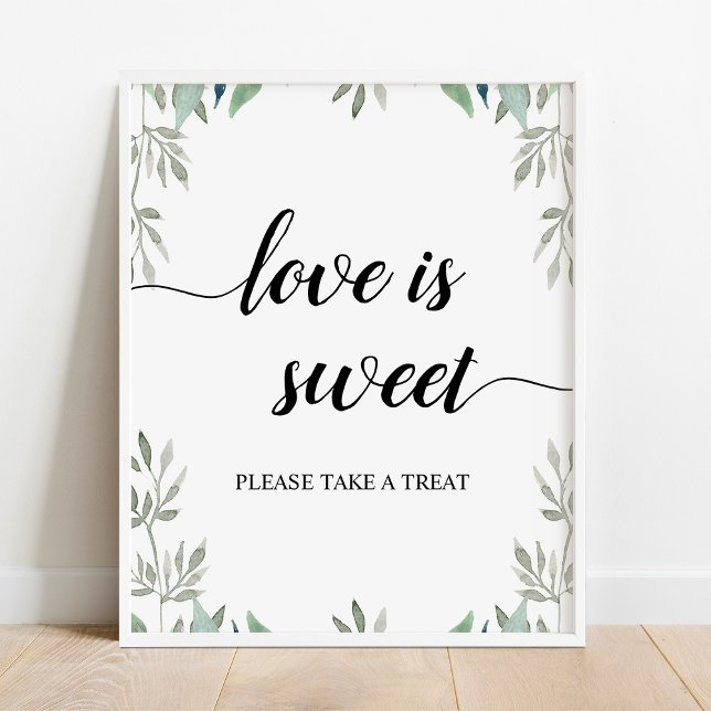 Póster La caligrafía verde Boda El amor es Rótulo dulce (Subido por el creador)
