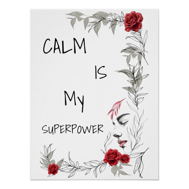 Póster La calma es mi superpoder | Confianza en uno mismo (Anverso)