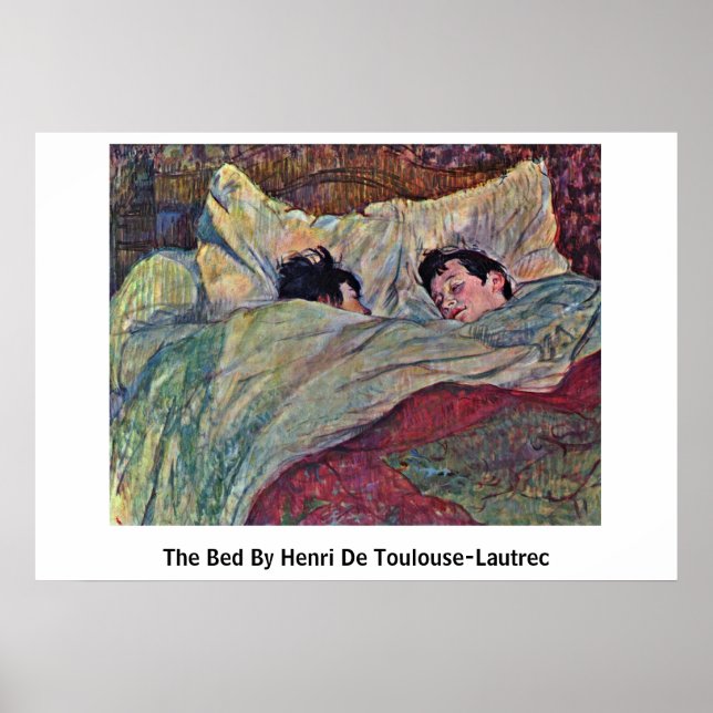 Póster La Cama De Henri De Toulouse-Lautrec (Frente)