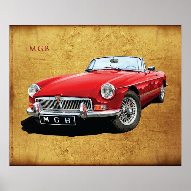 Póster La camionera clásica MG MGB (Frente)
