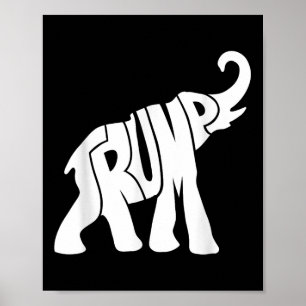 Póster La camiseta de Donald Trump sobre los elefantes re